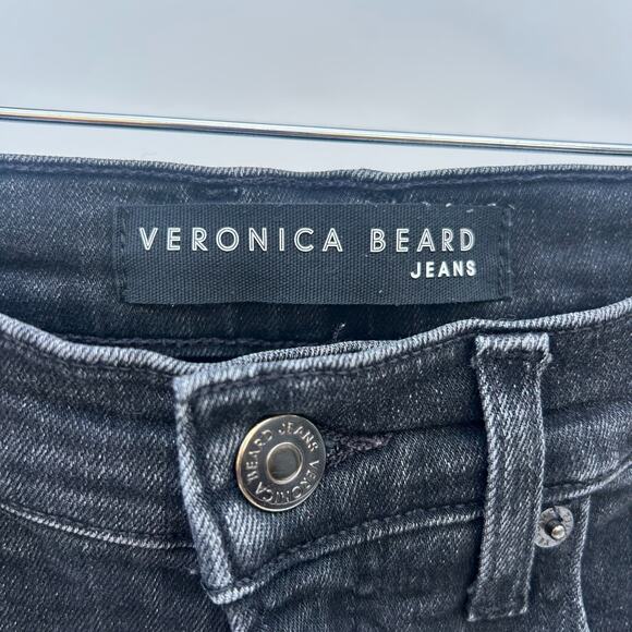 Veronica Beard Ryleigh Slim Straight High Rise Washed Onyx Jeans Black 27 - Picture 8 of 12